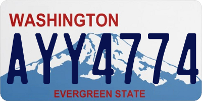 WA license plate AYY4774