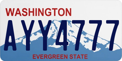 WA license plate AYY4777