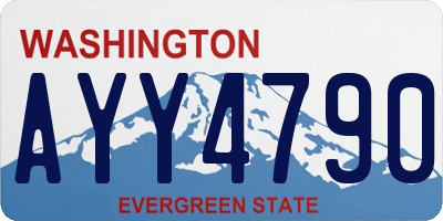 WA license plate AYY4790