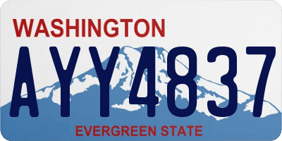 WA license plate AYY4837