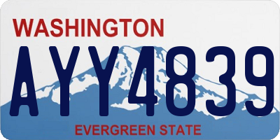 WA license plate AYY4839