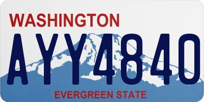 WA license plate AYY4840