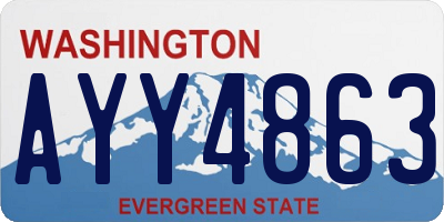 WA license plate AYY4863
