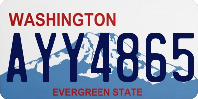 WA license plate AYY4865