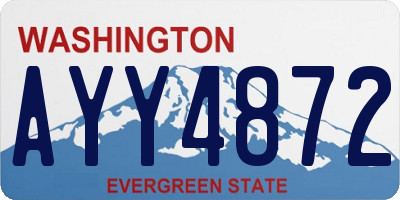 WA license plate AYY4872