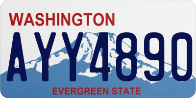 WA license plate AYY4890