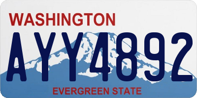 WA license plate AYY4892