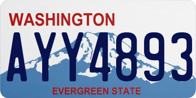 WA license plate AYY4893