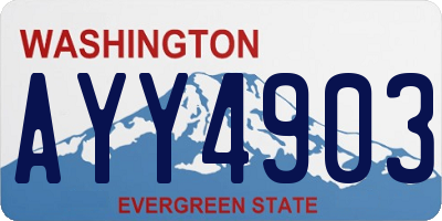 WA license plate AYY4903