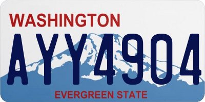 WA license plate AYY4904