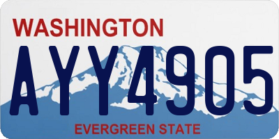 WA license plate AYY4905