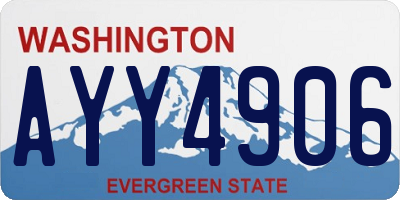 WA license plate AYY4906