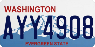 WA license plate AYY4908