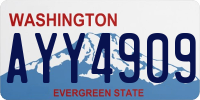 WA license plate AYY4909