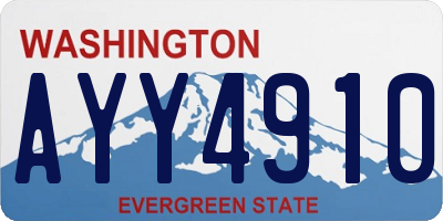 WA license plate AYY4910