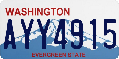 WA license plate AYY4915