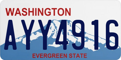 WA license plate AYY4916