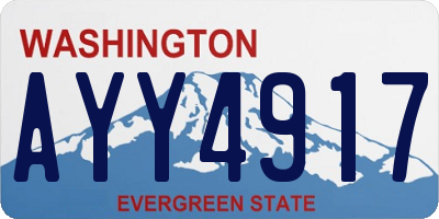 WA license plate AYY4917