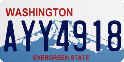 WA license plate AYY4918