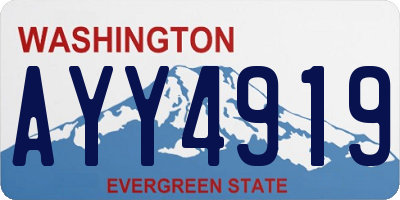 WA license plate AYY4919