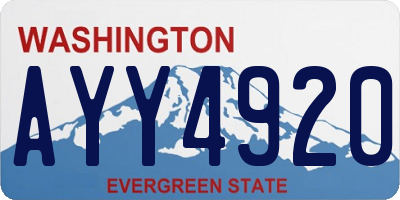 WA license plate AYY4920