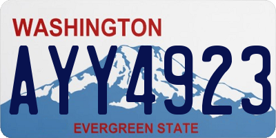 WA license plate AYY4923