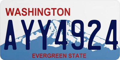 WA license plate AYY4924