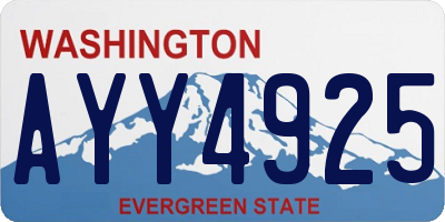 WA license plate AYY4925