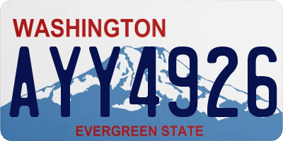 WA license plate AYY4926