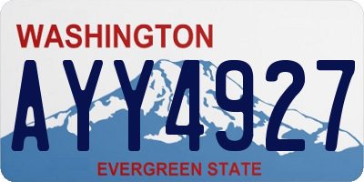 WA license plate AYY4927