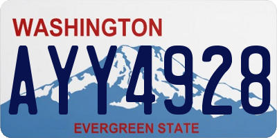 WA license plate AYY4928