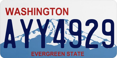 WA license plate AYY4929