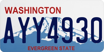 WA license plate AYY4930