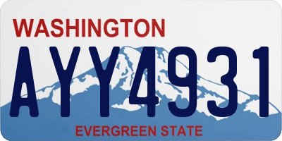 WA license plate AYY4931