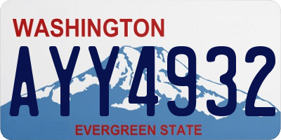 WA license plate AYY4932