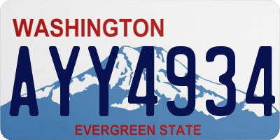 WA license plate AYY4934