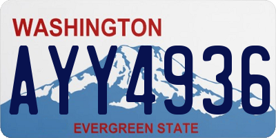 WA license plate AYY4936