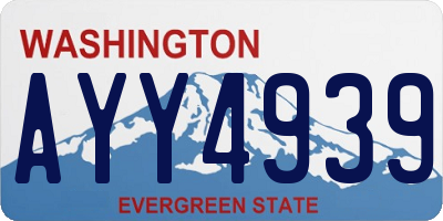 WA license plate AYY4939