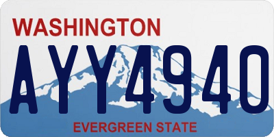 WA license plate AYY4940