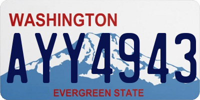 WA license plate AYY4943