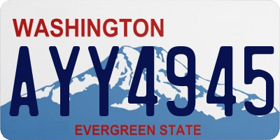 WA license plate AYY4945