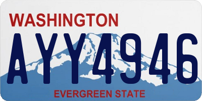 WA license plate AYY4946