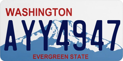 WA license plate AYY4947