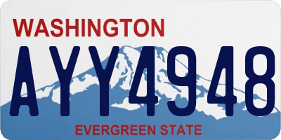 WA license plate AYY4948