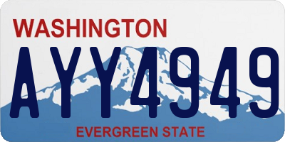 WA license plate AYY4949