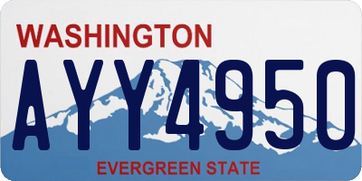 WA license plate AYY4950