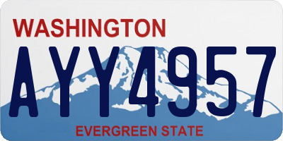 WA license plate AYY4957