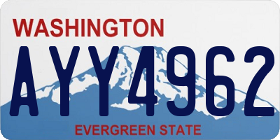 WA license plate AYY4962