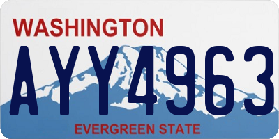 WA license plate AYY4963