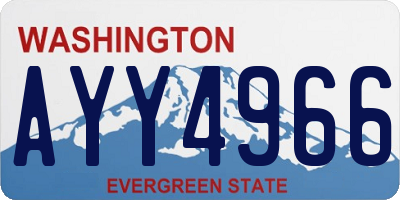 WA license plate AYY4966